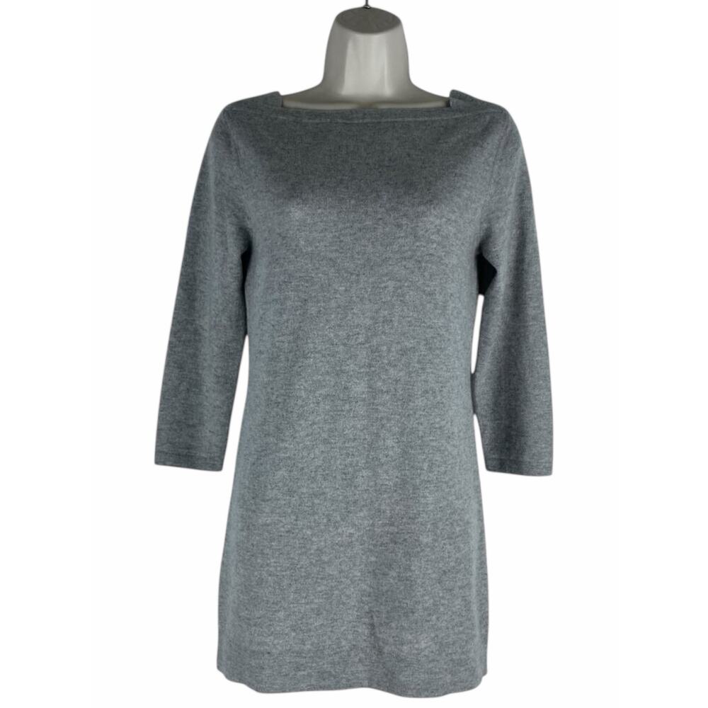 Magaschoni 100% Cashmere Square Neck Tunic Sweater Gray Size S - Picture 3 of 9